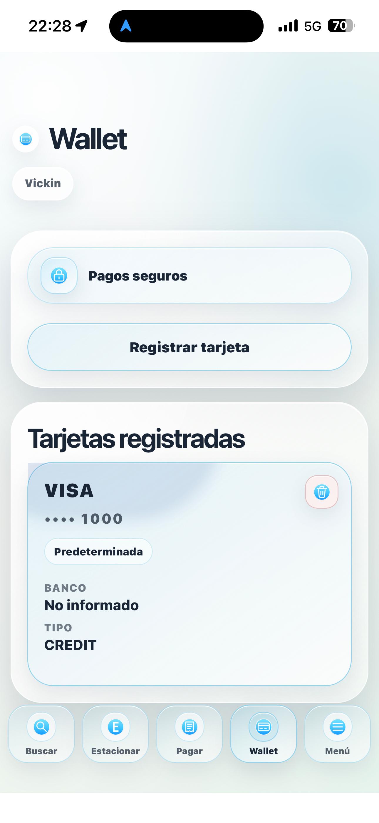 Registro de tarjetas para pagos seguros en Llegué App
